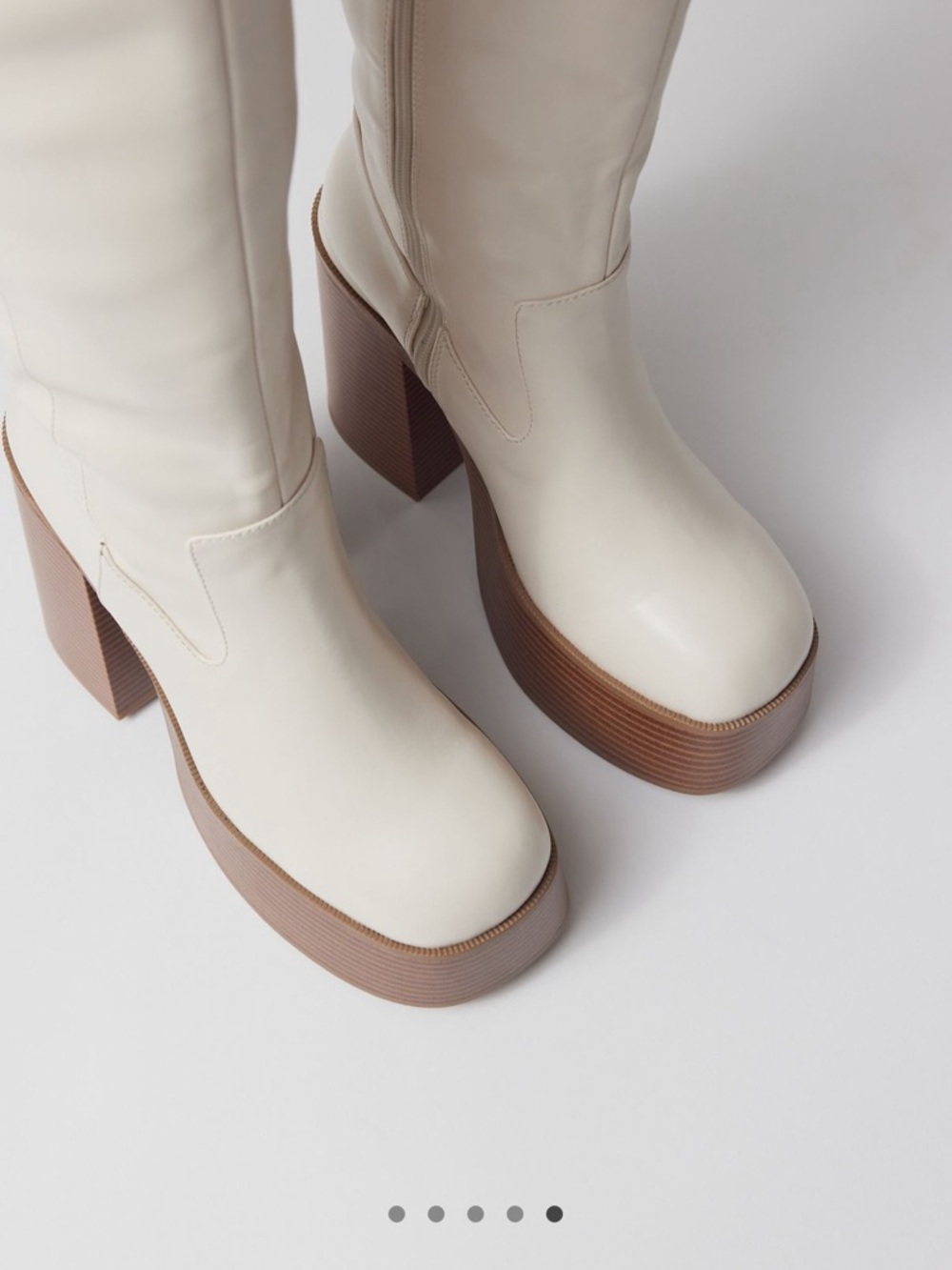 Urban Outfitters Cream Platform Over-the-Knee Boots - Picture 5 of 14
